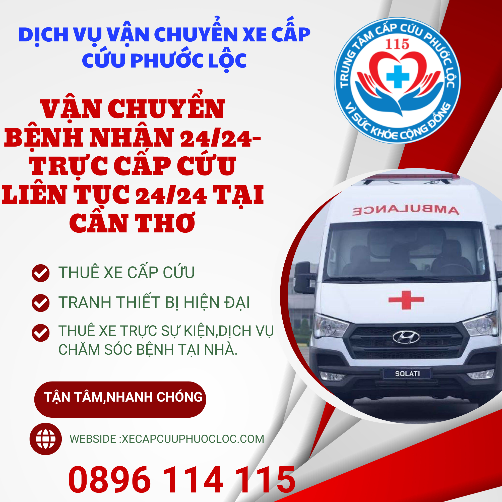 xe cấp cứu cần thơ 0896 114 115 tận tâm