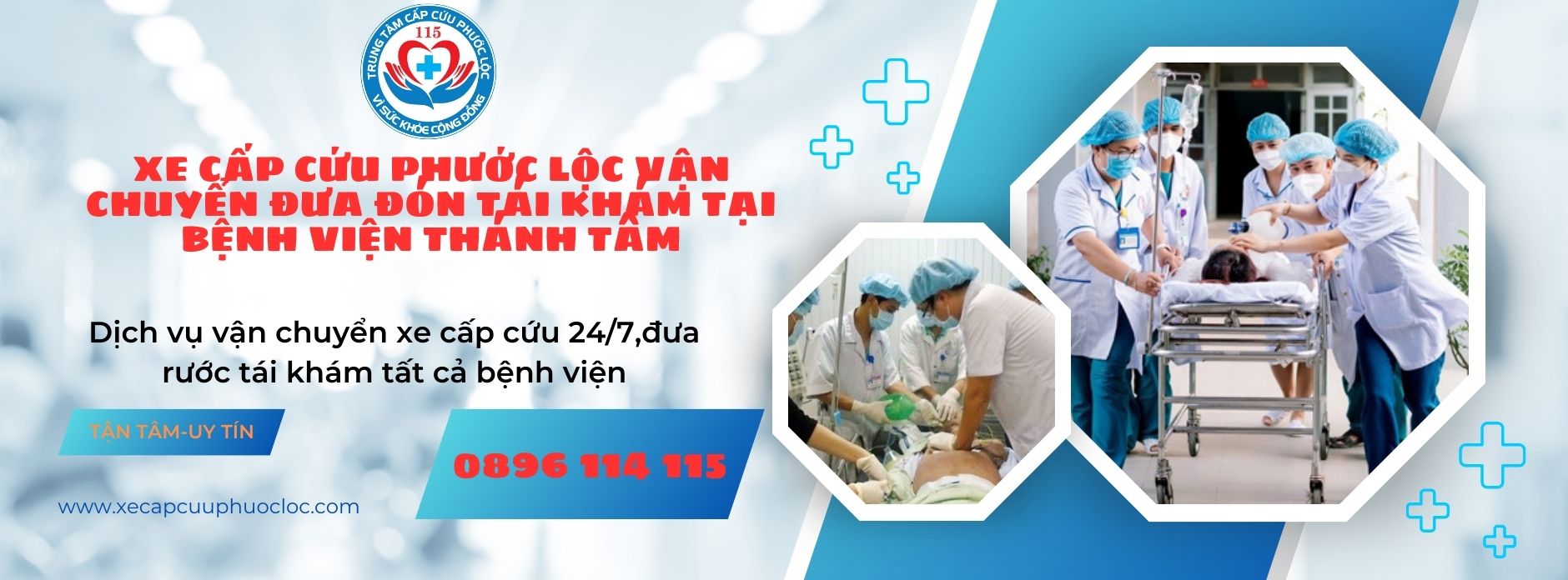 xe cấp cứu Phước Lộc vận chuyển đưa đón tái khám tại bệnh viện Thánh Tâm