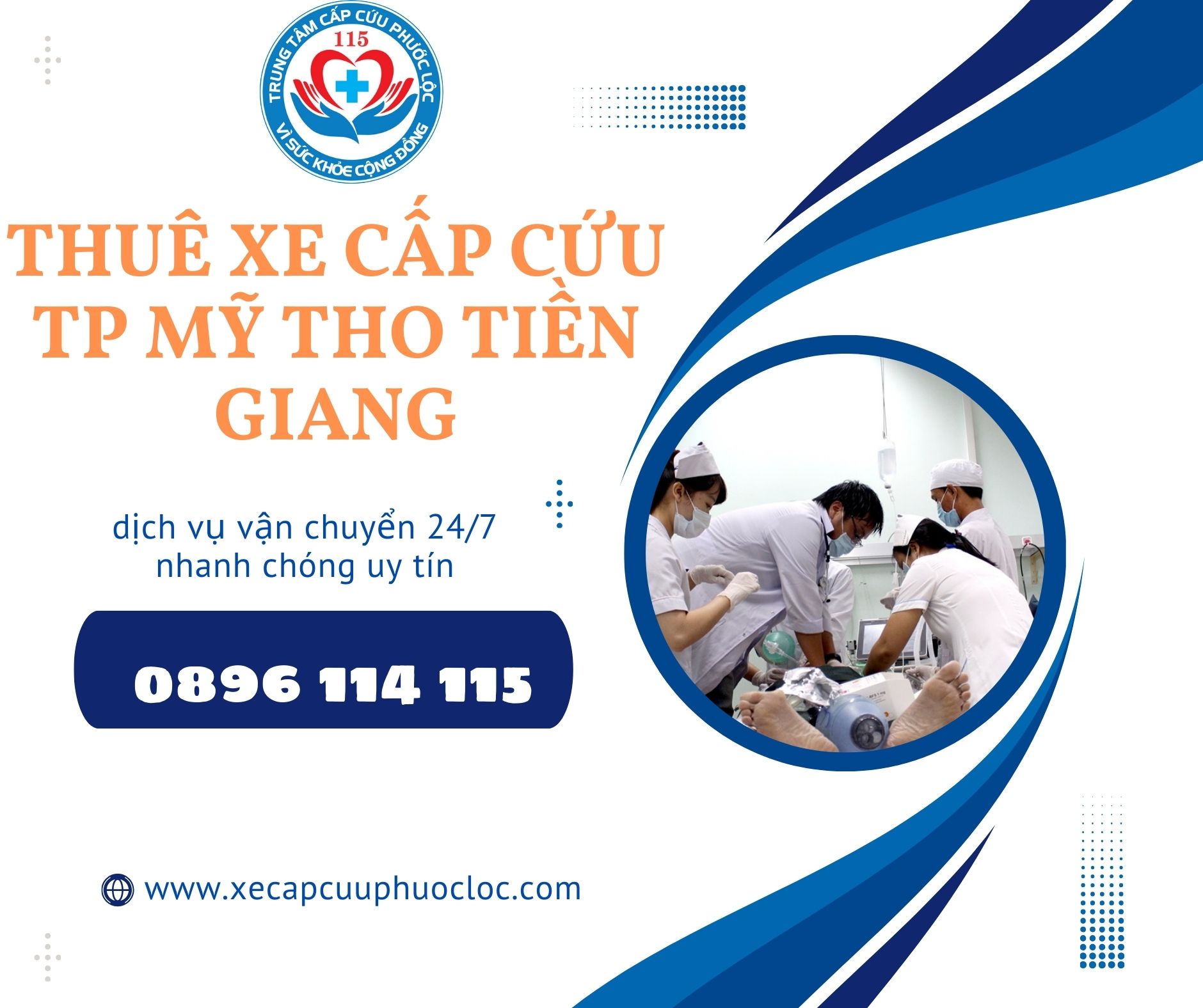 thuê xe cấp cứu TP MỸ THO TIỀN GIANG 0896 114 115