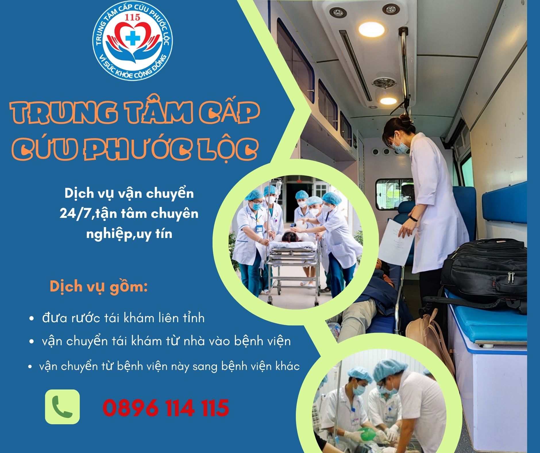 Xe cứu thương Phước Lộc tại Quy Nhơn, Bình Định 0896 114 115