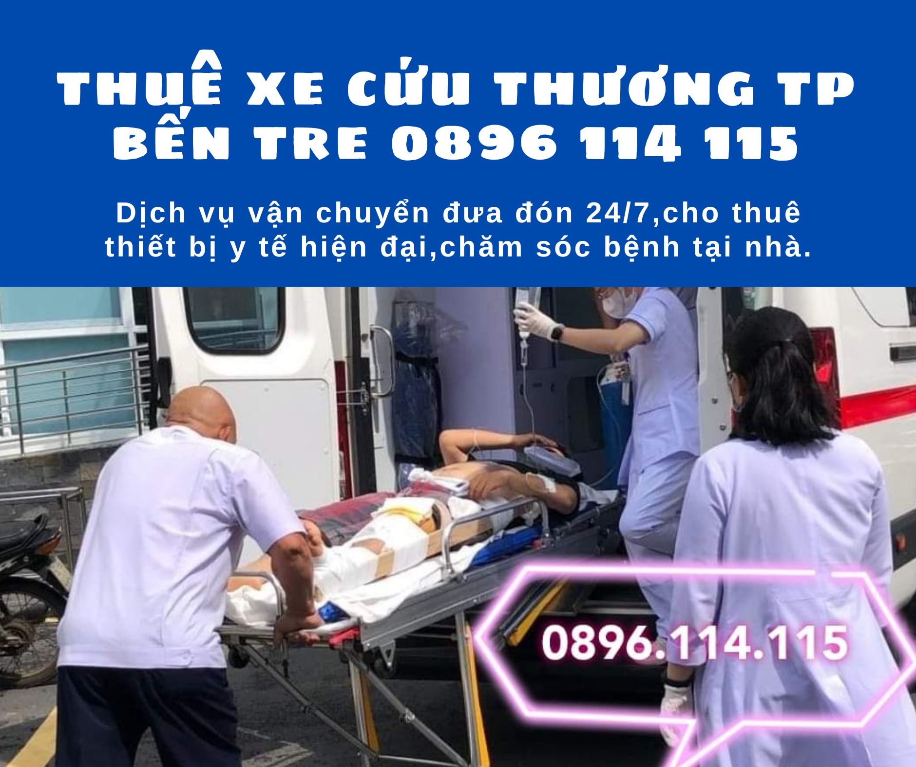 thuê xe cấp cứu Bến Tre 0896 114 115