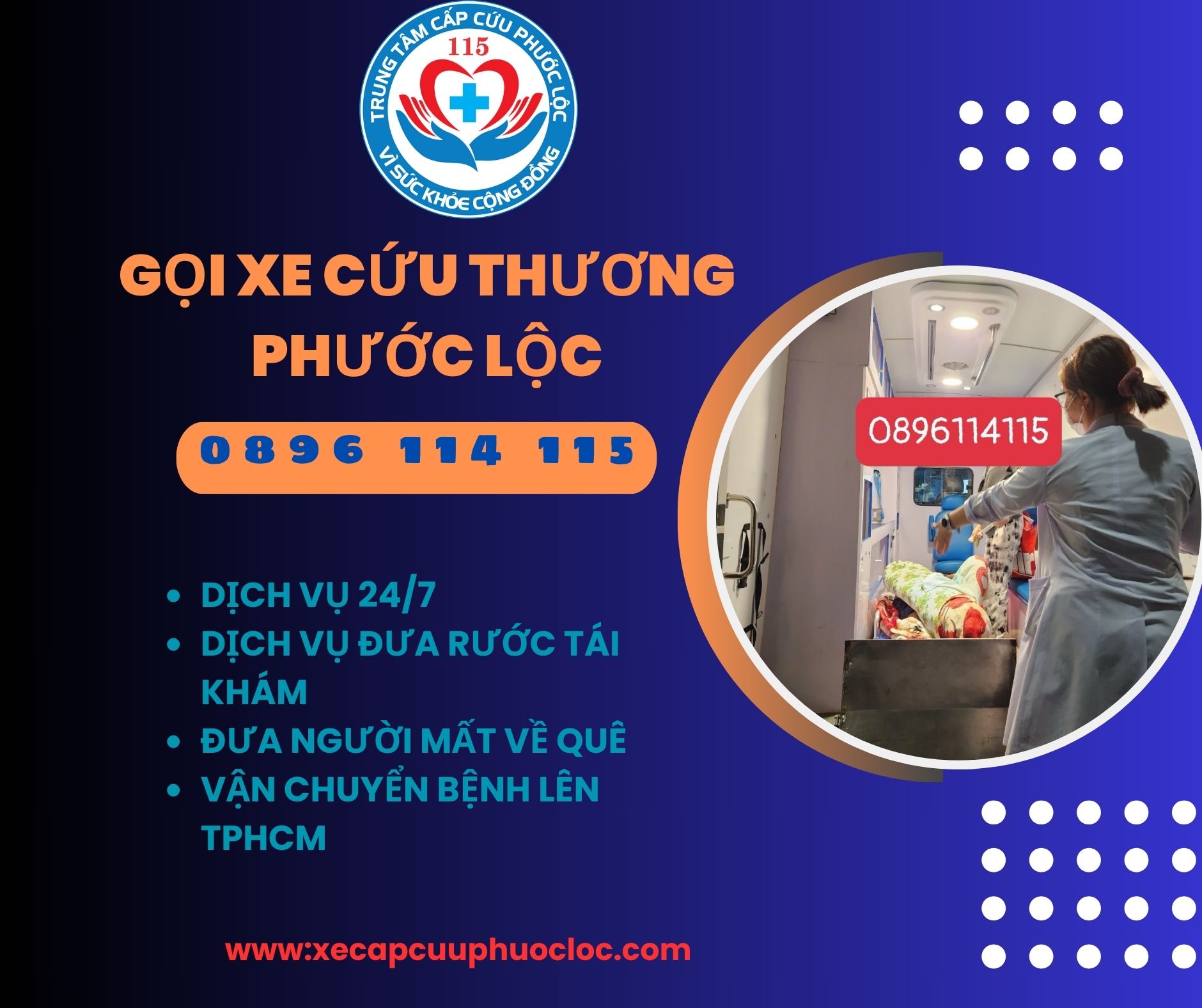 Gọi xe cấp cứu Trà Vinh 0896 114 115