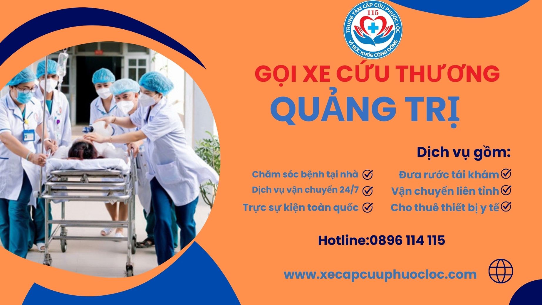 Gọi xe cấp cứu Quảng Trị 0896 114 115