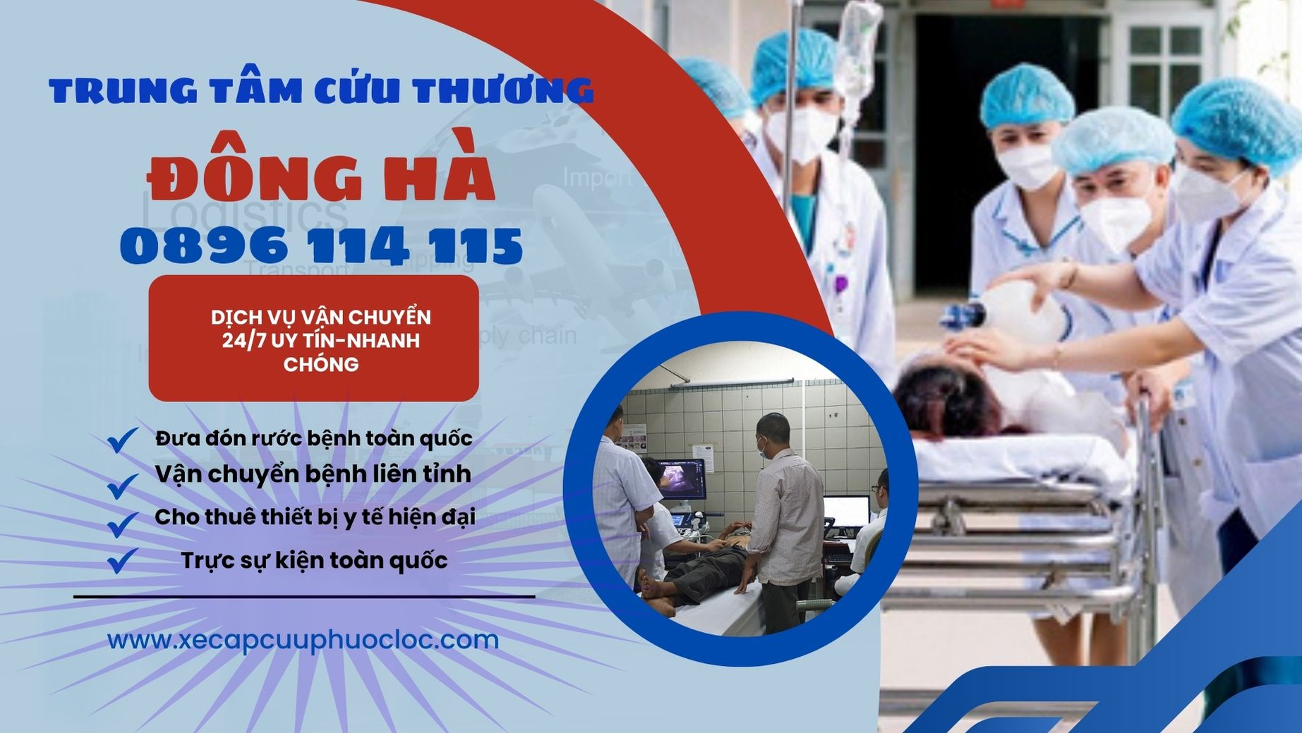 Gọi xe cứu thương Đông Hà Quảng Trị 0896 114 115