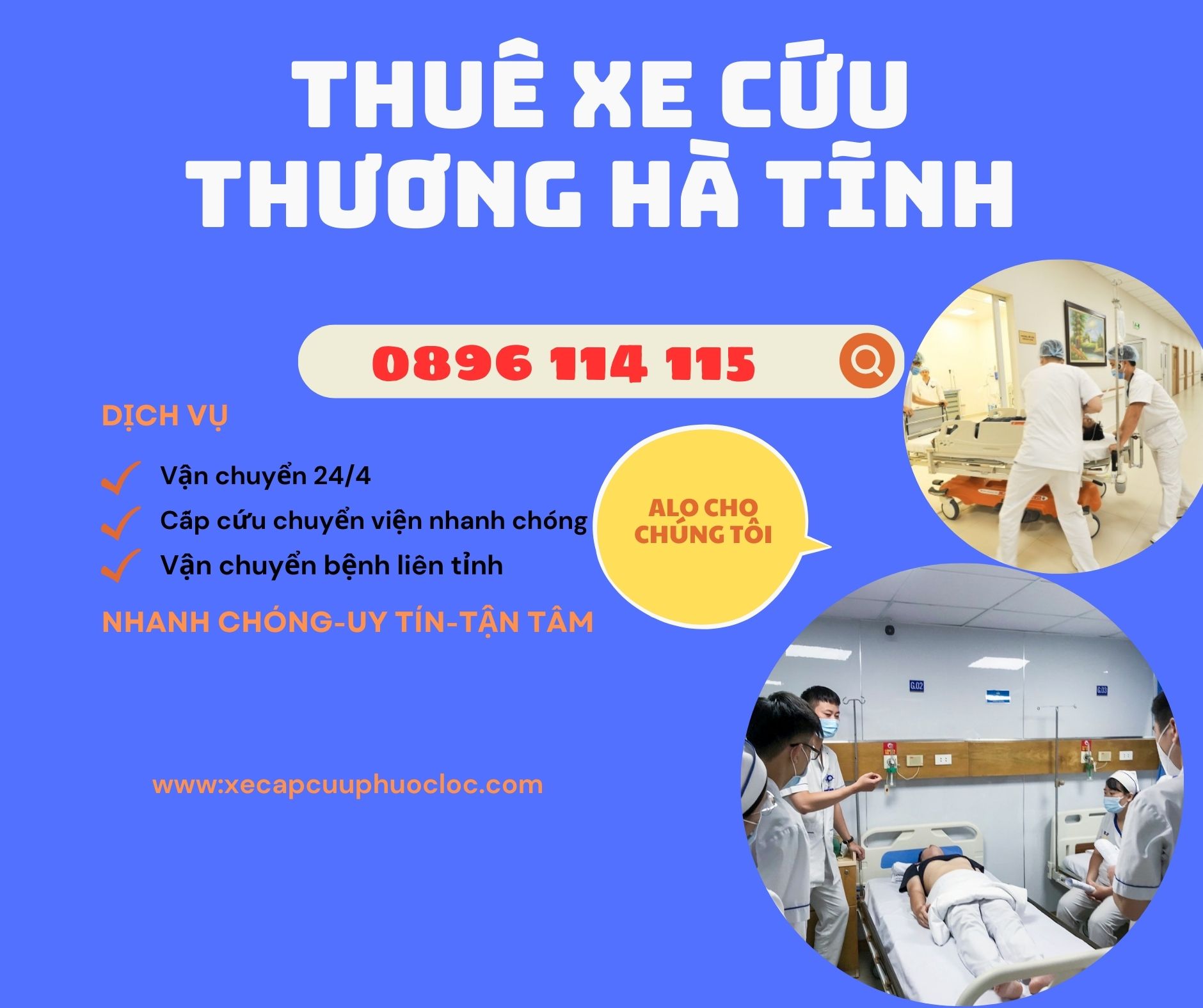 gọi xe cấp cứu Hà Tĩnh 0896 114 115