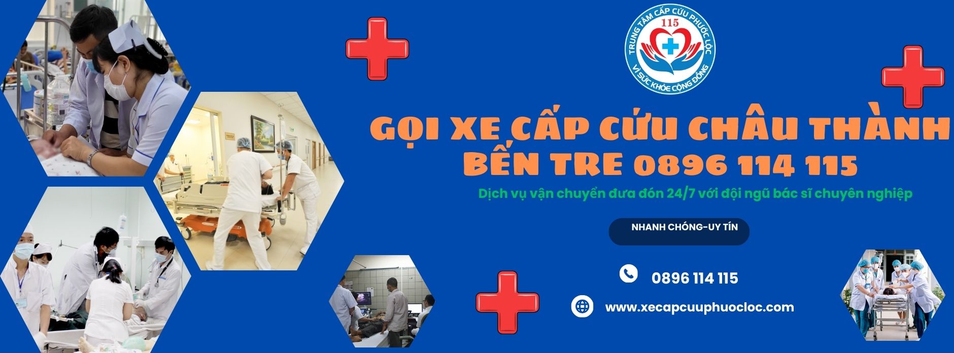 Thuê xe xấp cứu Châu Thành Bến Tre nhanh chóng uy tín 0896 114 115