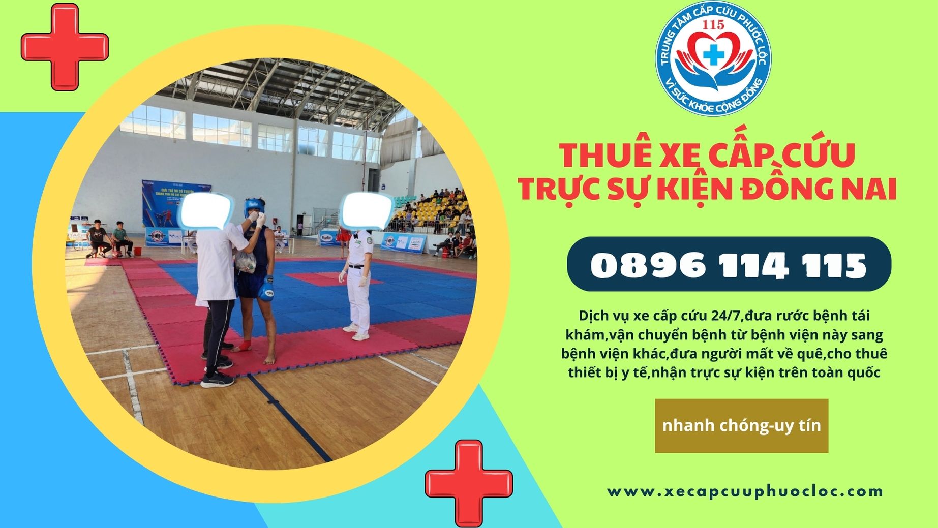 thuê xe cứu thương trực sự kiện Đồng Nai 0896 114 115
