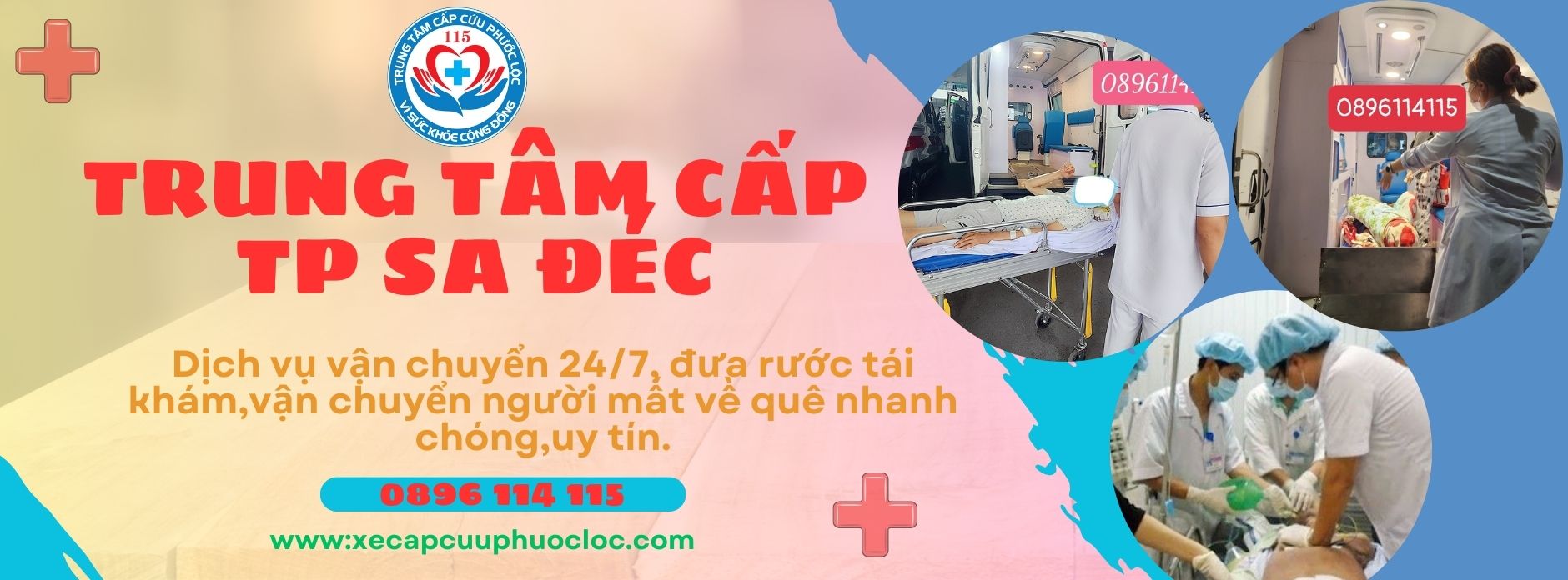 Thuê xe cấp cứu 115 thành phố Sa Đéc 0896 114 115