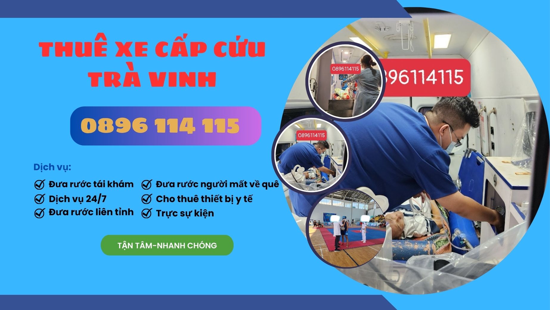 tổng đài xe cấp cứu Trà Vinh 0896 114 115