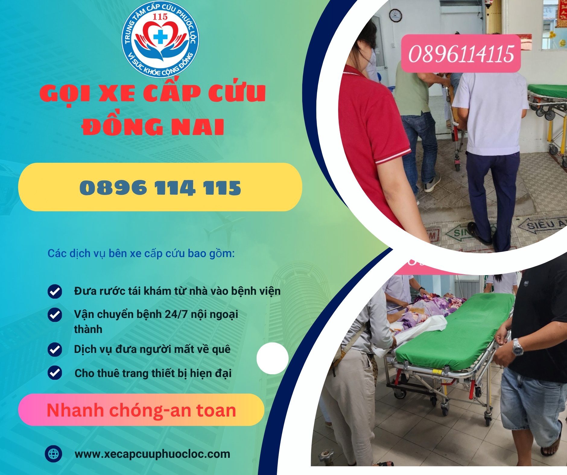 Gọi số điện thoại xe cấp cứu Đồng Nai 0896 114 115