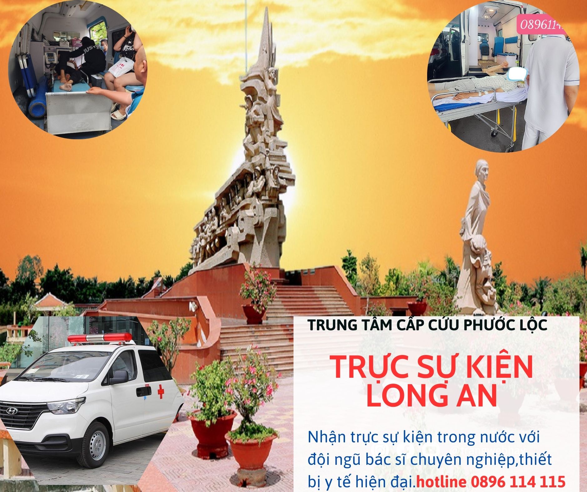 Thuê xe cấp cứu Phước Lộc trực sự kiện tại Long An 0896 114 115