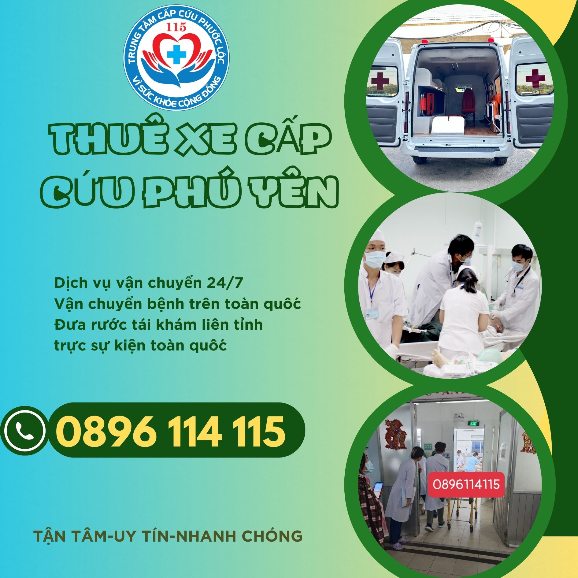 tổng đài xe cấp cứu Phú Yên 0896 114 115