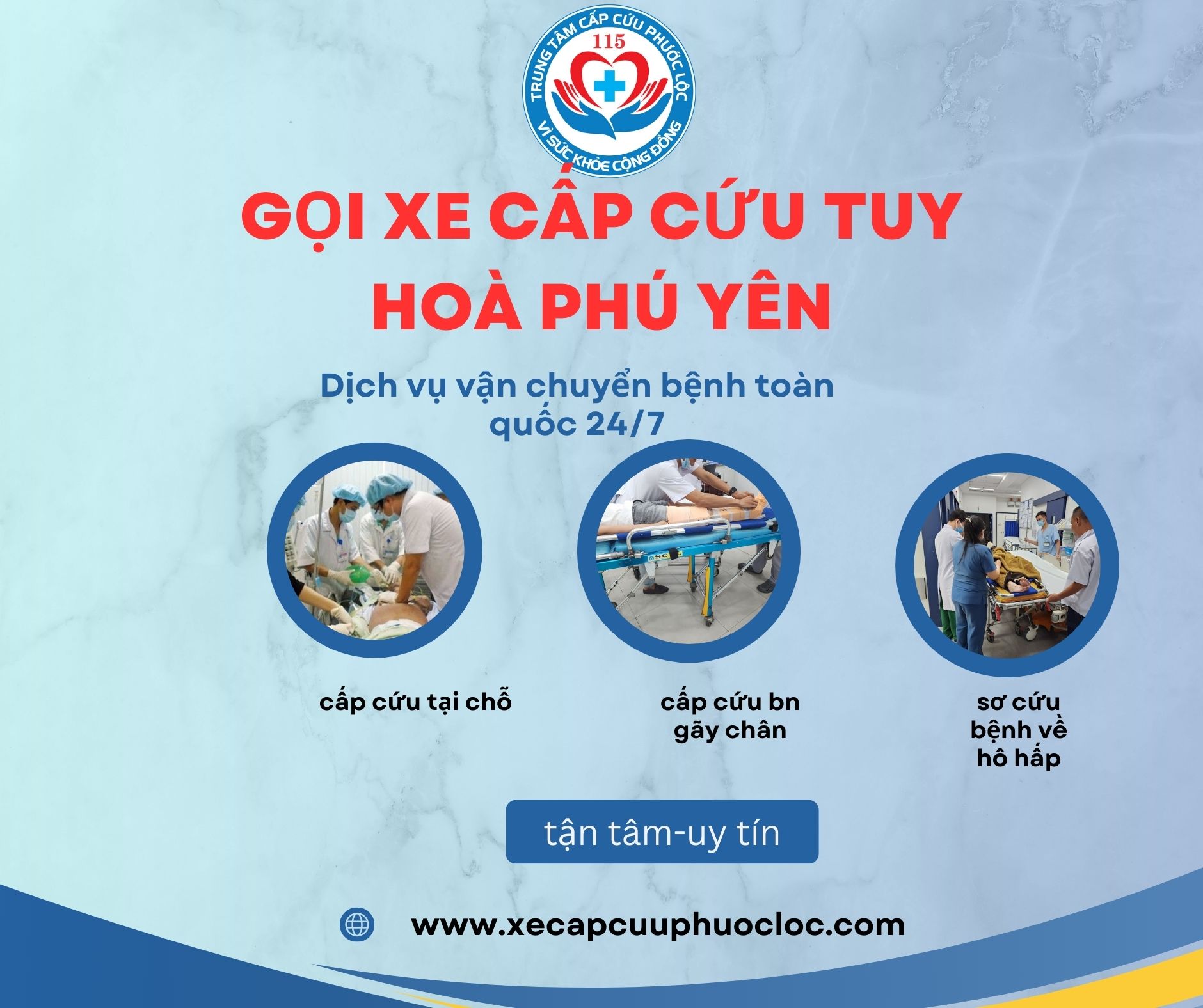 số điện thoại xe cấp cứu Tuy Hoà Phú Yên 0896 114 115 nhanh chóng