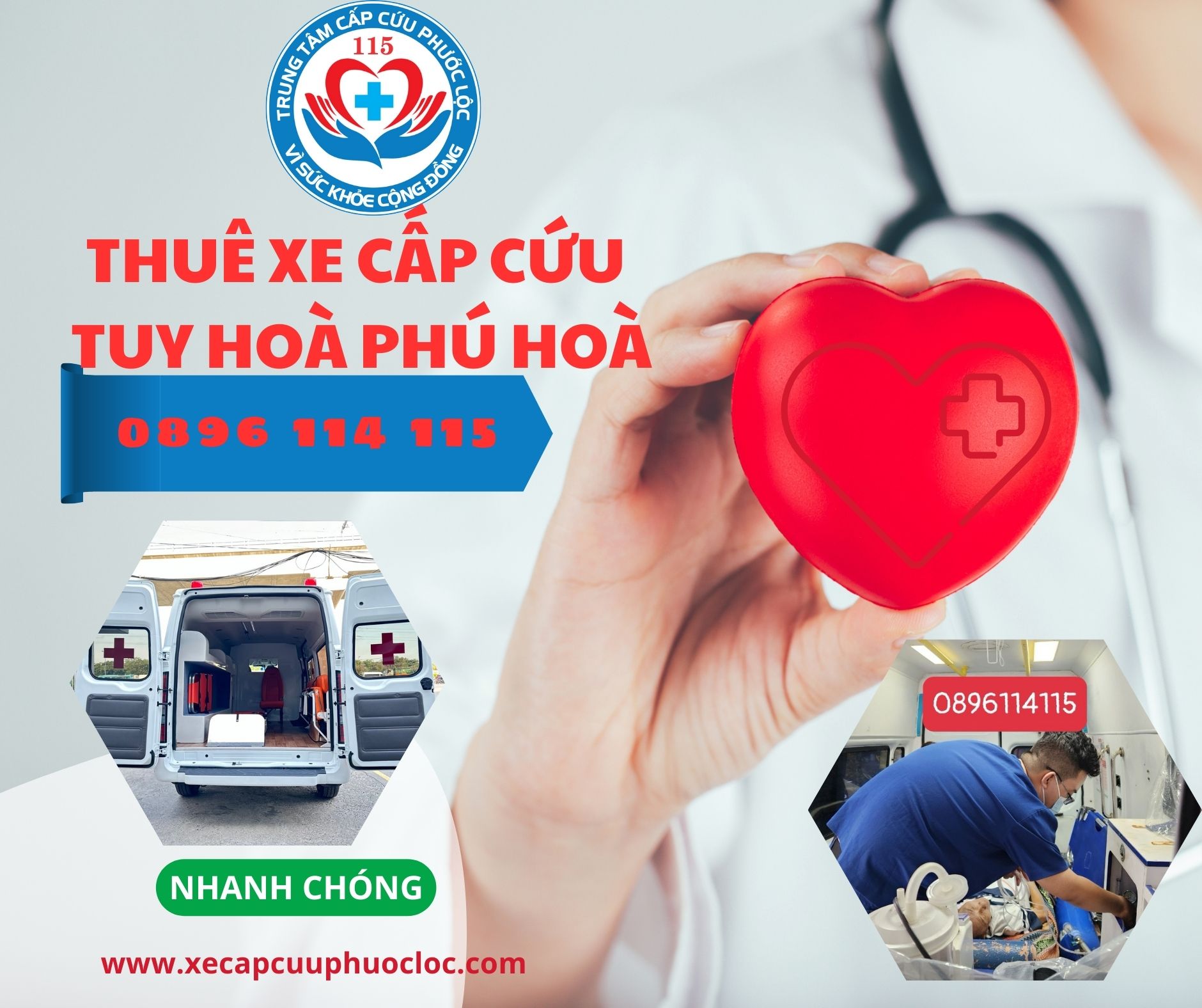 Số điện thoại xe cấp cứu Tuy Hoà Phú Yên 0896 114 115