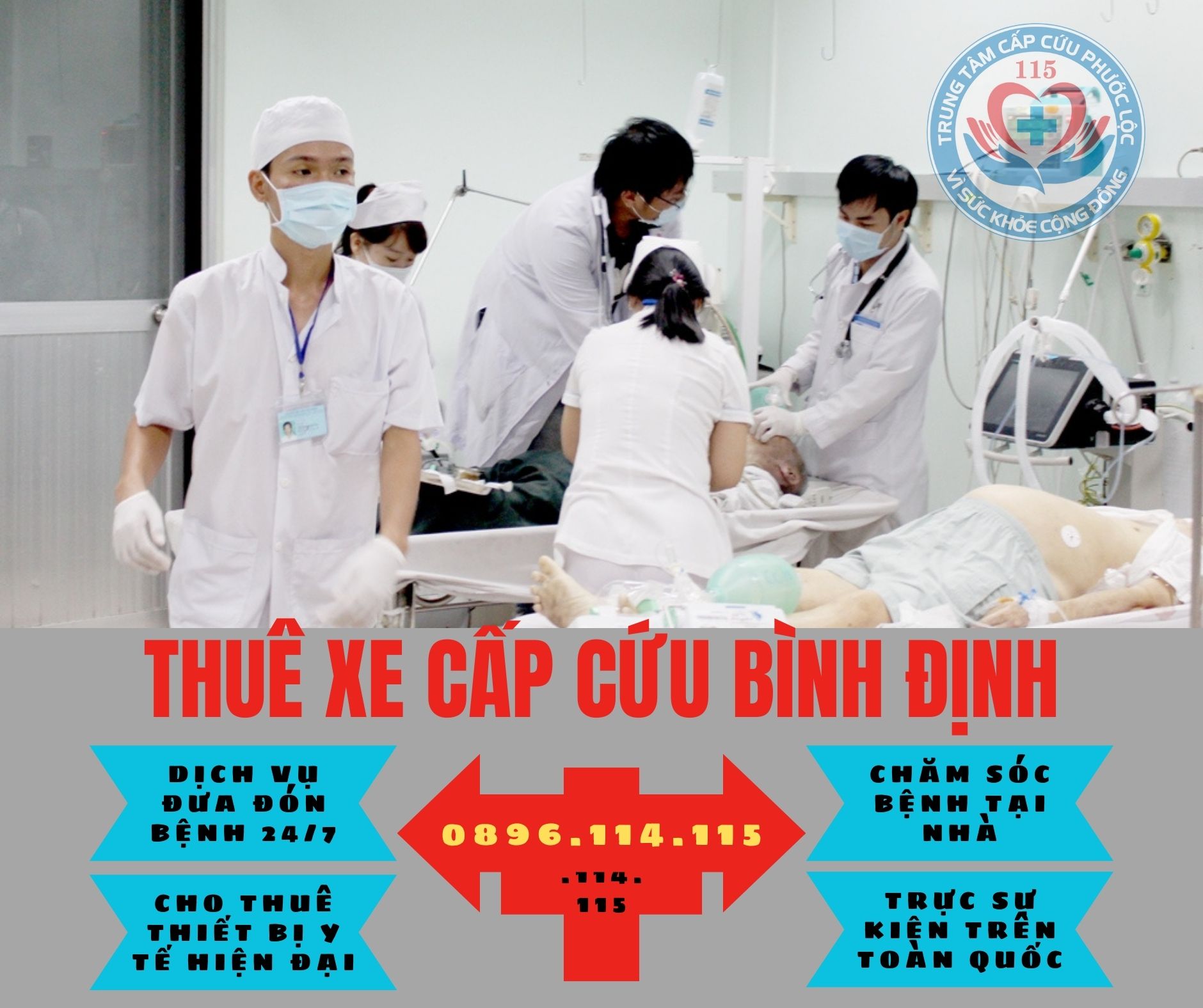 số điện thoại xe cấp cứu Bình Định 0896 114 115