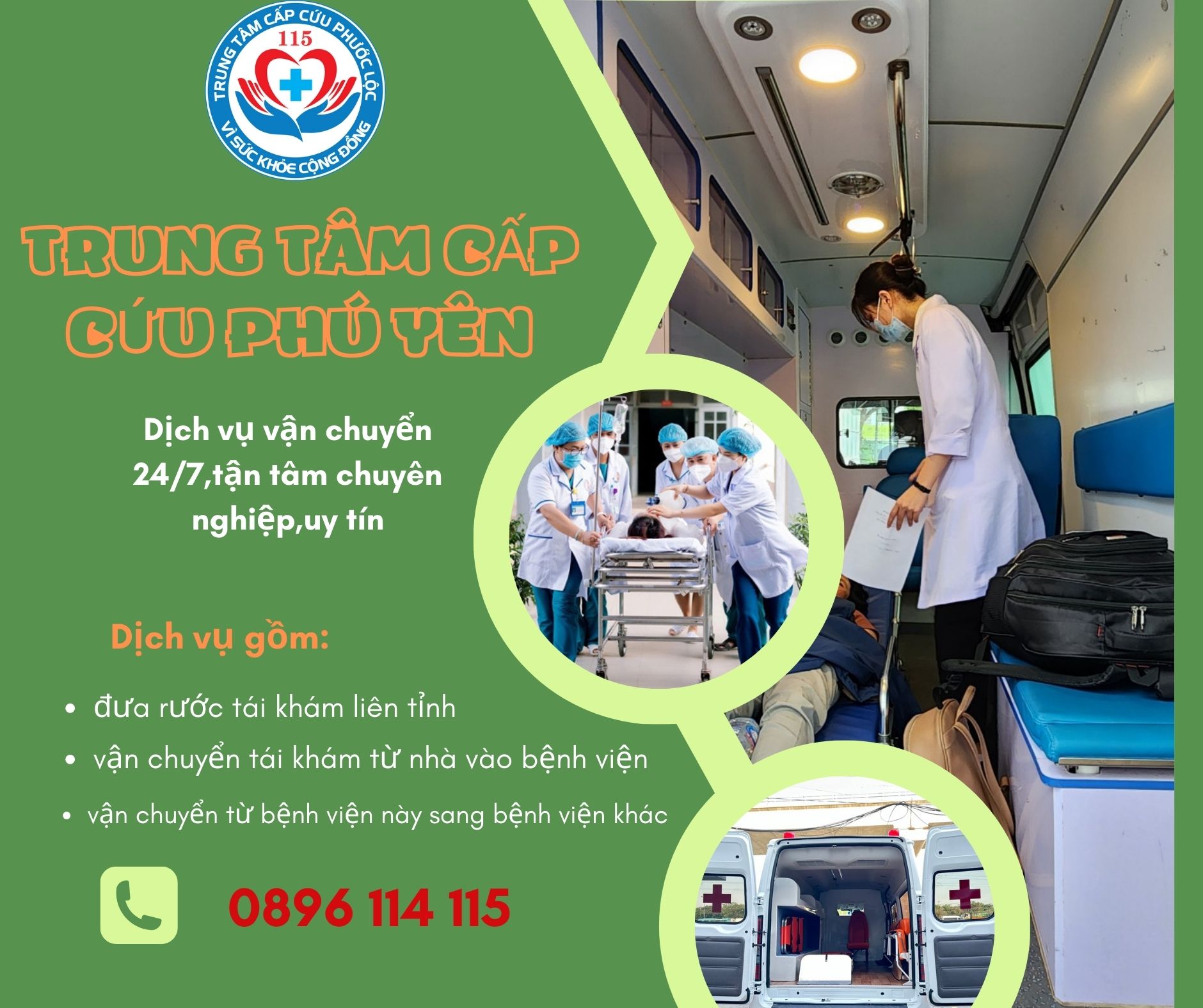 tổng đài xe cấp cứu Phú Yên 0896 114 115 nhanh chóng