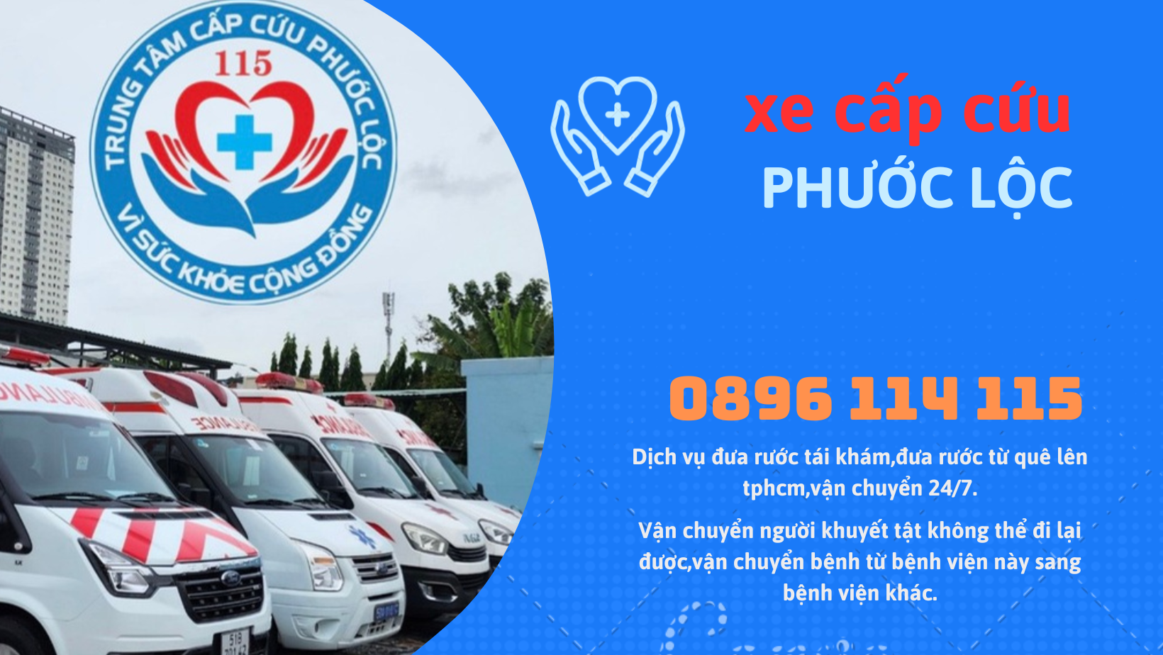 Dịch vụ xe vận chuyển bệnh nhân 0896114115 nhanh chóng uy tín