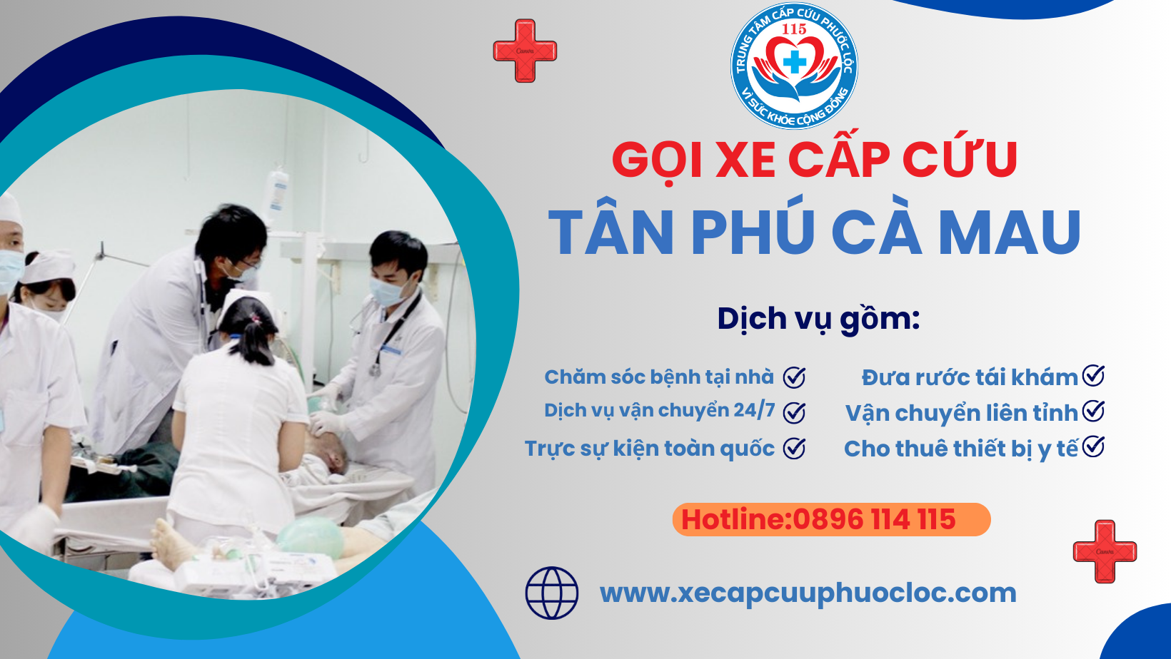Dịch vụ cho thuê xe cấp cứu huyện Phú Tân, Cà Mau