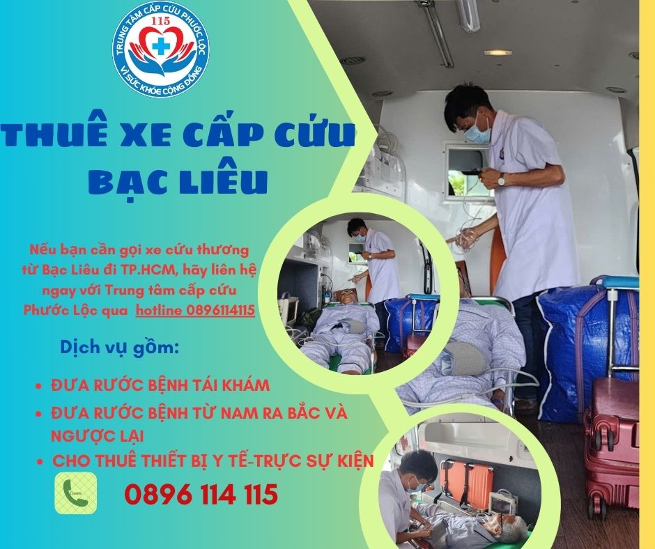 gọi xe cấp cứu Bạc Liêu