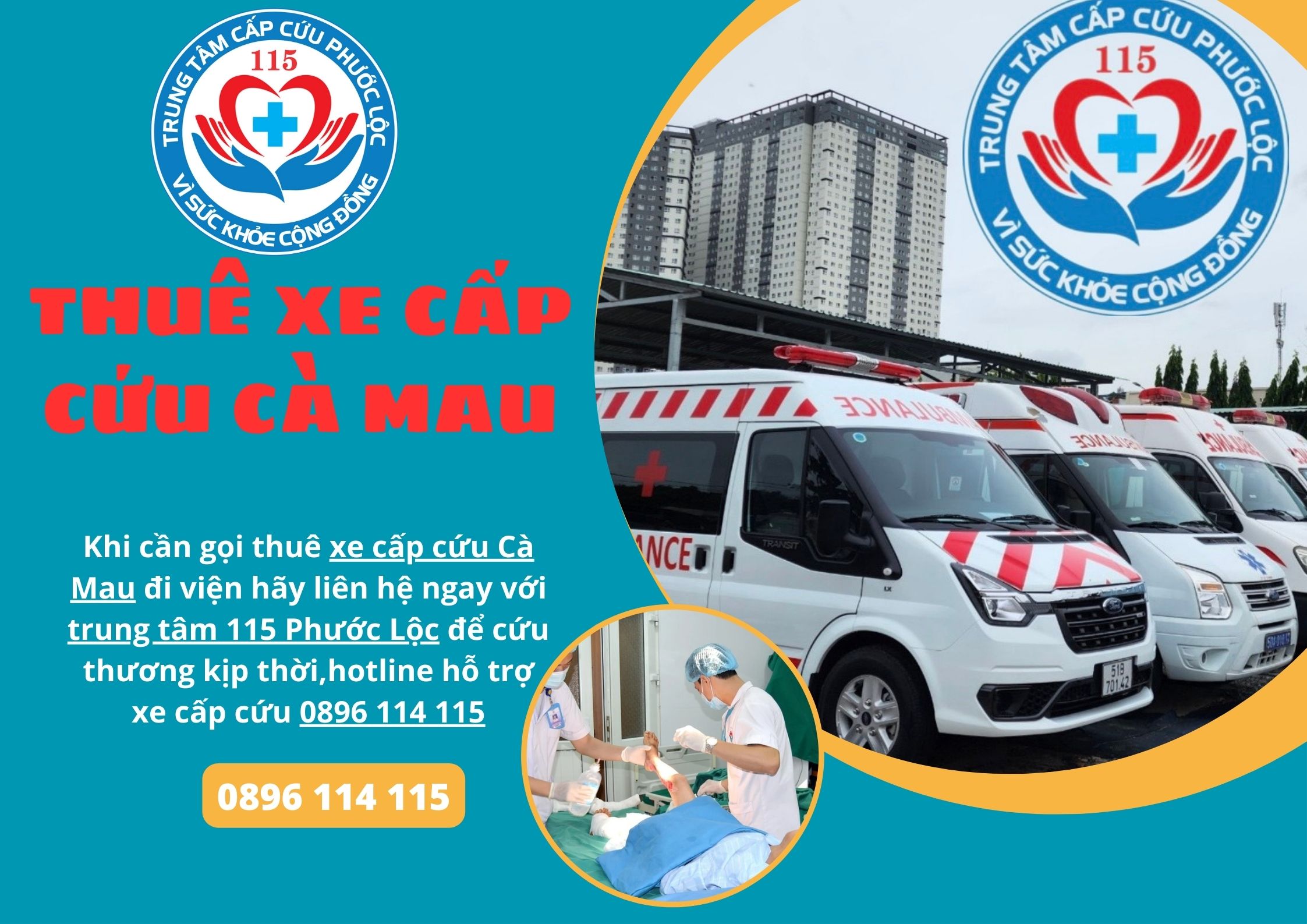 xe cấp cứu Cà Mau hotline 0896114115