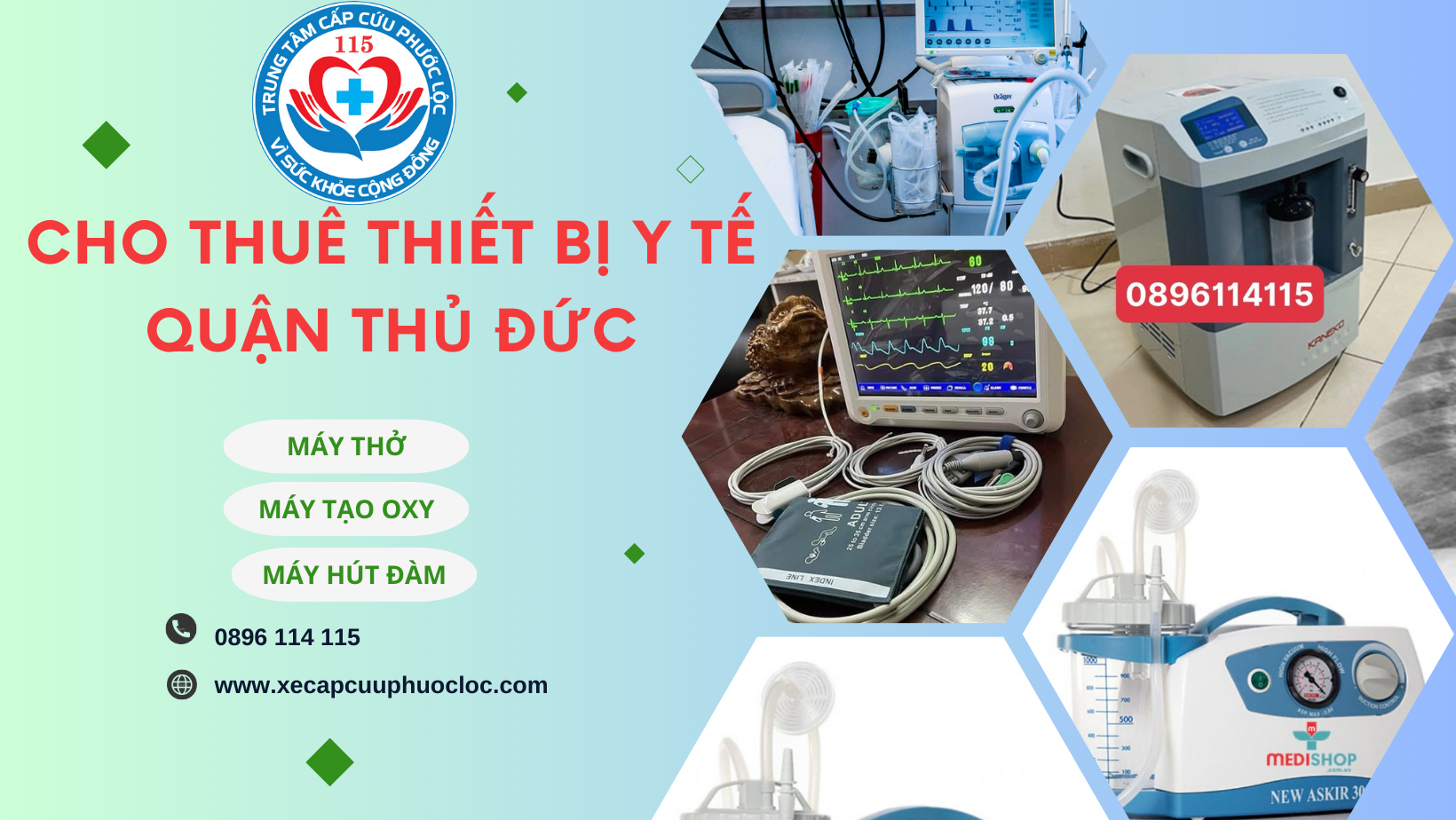 dịch vụ thuê máy thở, máy tạo oxy và máy hút đàm tại Thủ Đức
