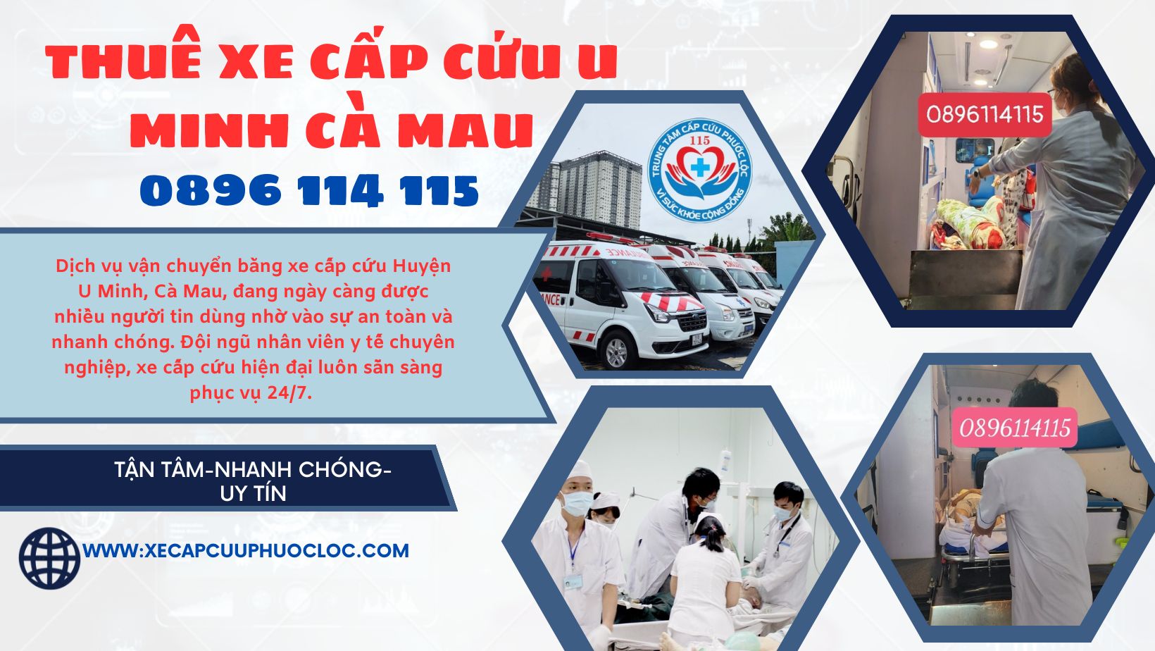 Dịch vụ vận chuyển bằng xe cấp cứu Huyện U Minh, Cà Mau