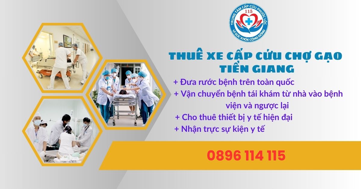 gọi xe cấp cứu Chợ Gạo Tiền Giang hotline 0896114115