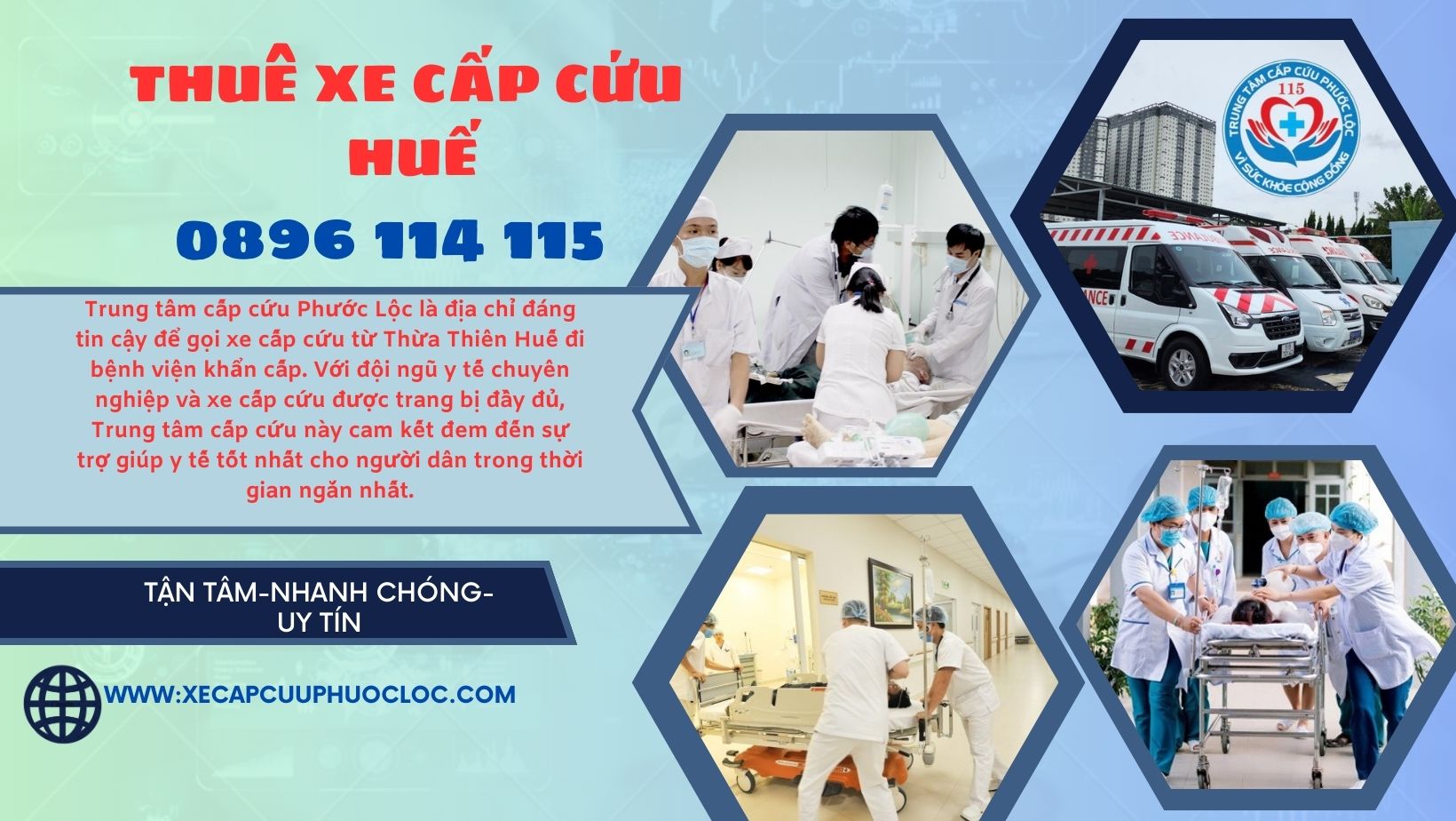 xe cấp cứu Thừa Thiên Huế hotline 0896114115
