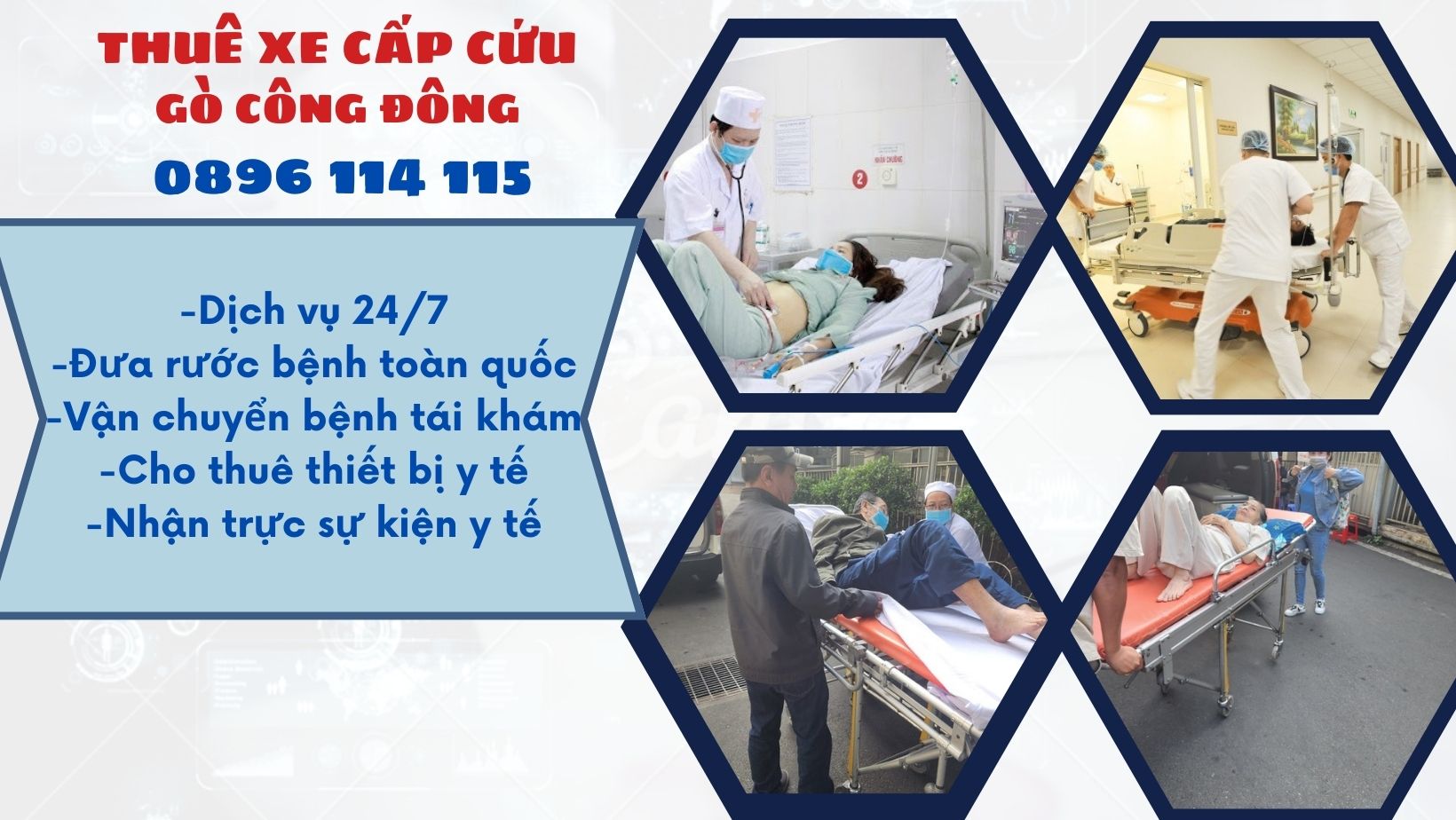 dịch vụ thuê xe cấp cứu từ Gò Công Đông, tỉnh Tiền Giang đến TP.HCM
