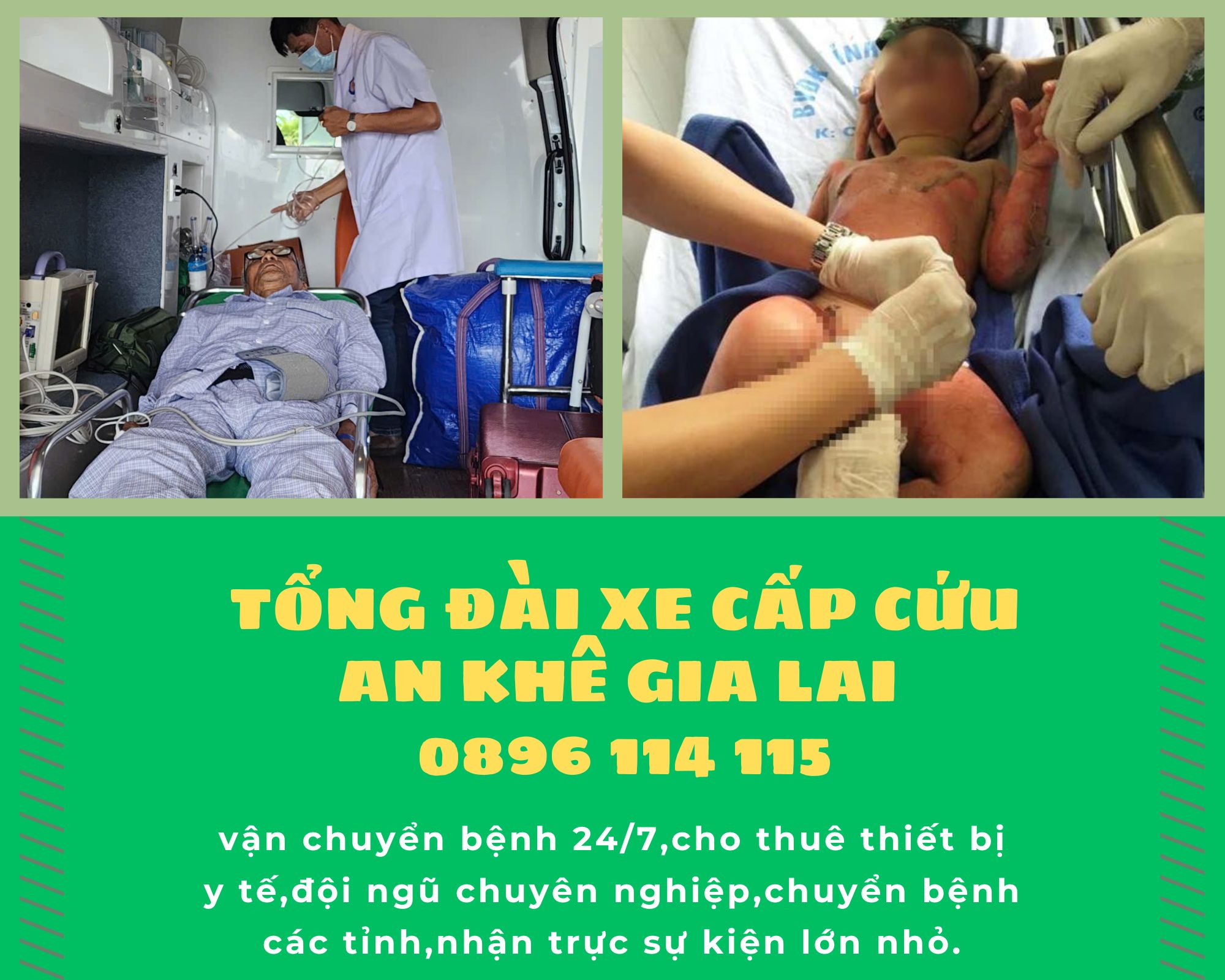 tổng đài xe cấp cứu thị xã An Khê Gia Lai hotline 0896114115