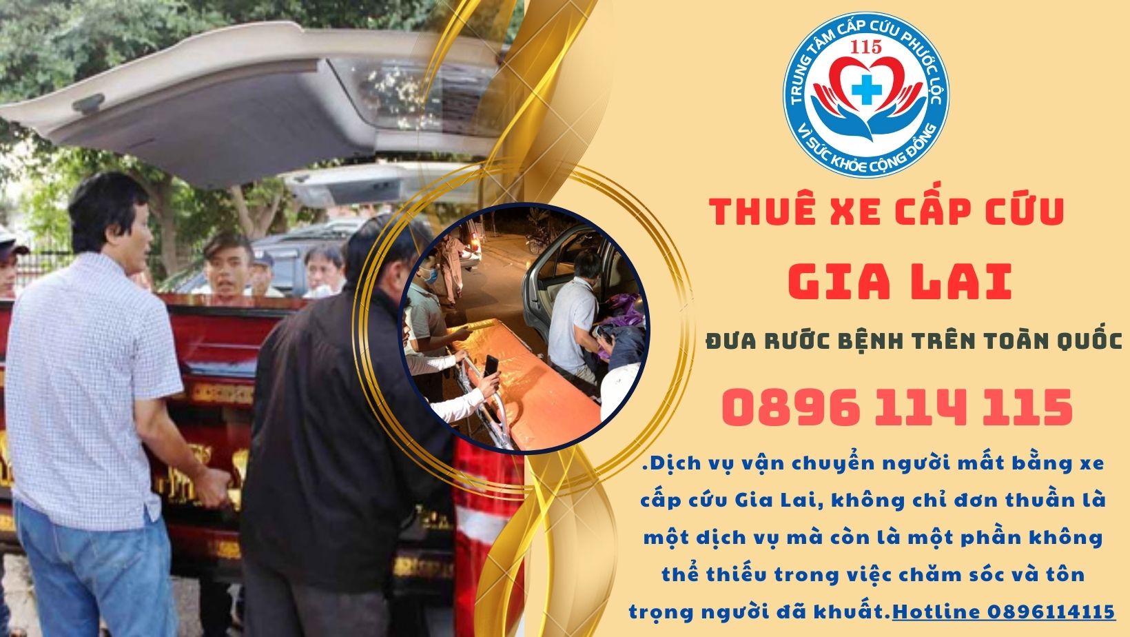 vận chuyển người mất bằng xe cấp cứu Gia Lai
