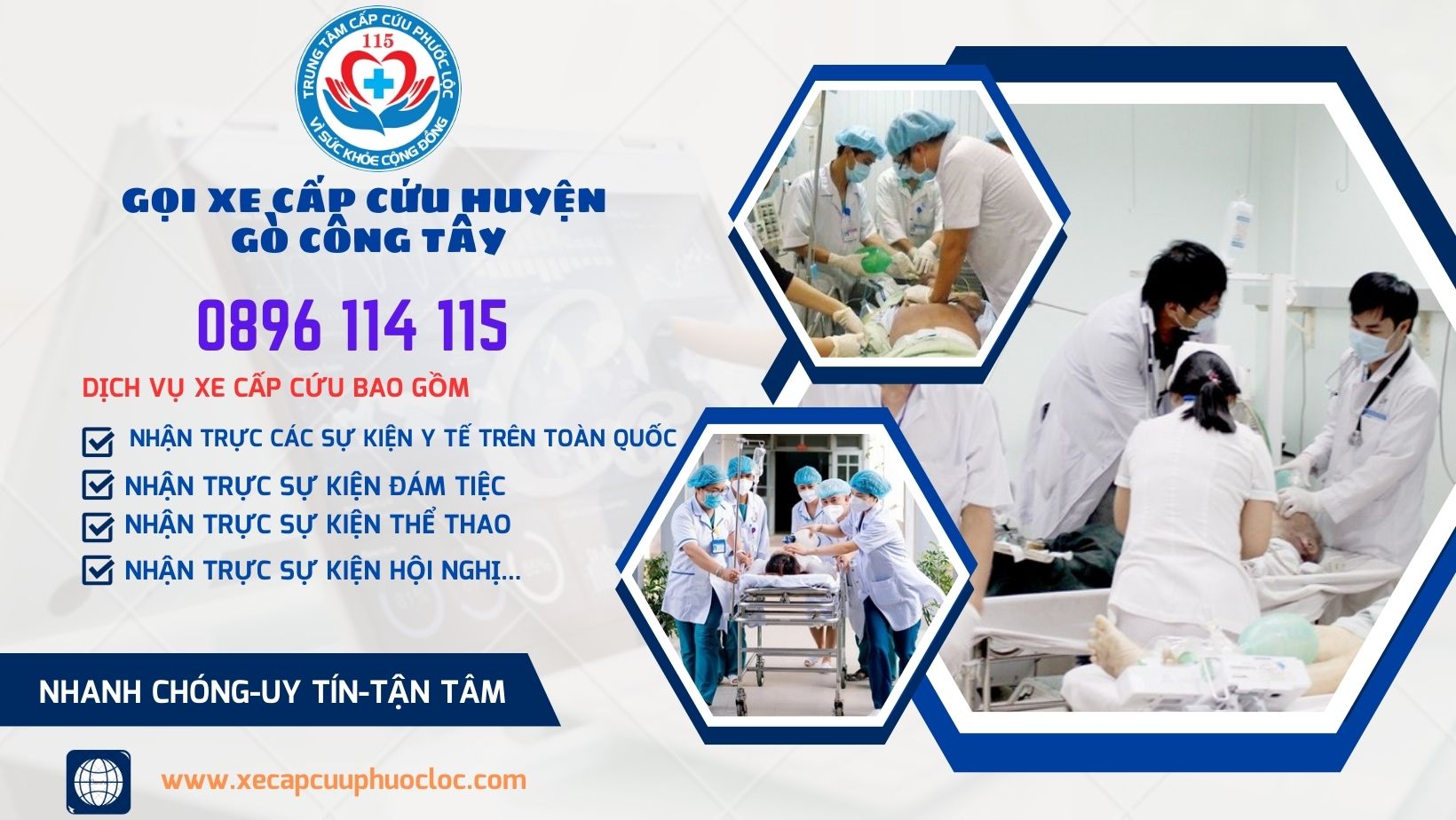 gọi xe cấp cứu Gò Công Tây Tiền Giang hotline 0896114115