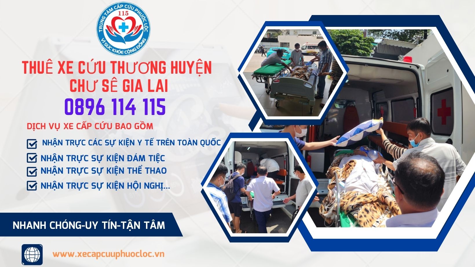thuê xe cứu thương huyện Chư Sê Gia Lai hotline 0896114115