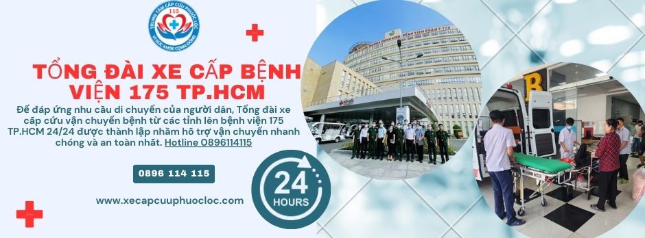 Tổng đài xe cấp cứu vận chuyển bệnh từ các tỉnh lên bệnh viện 175 TP.HCM 0896114115