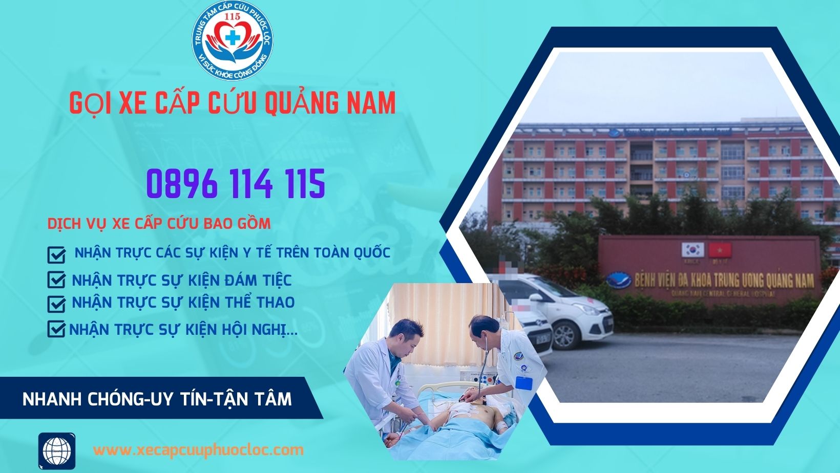 gọi xe cấp cứu Quảng Nam hotline 0896114115