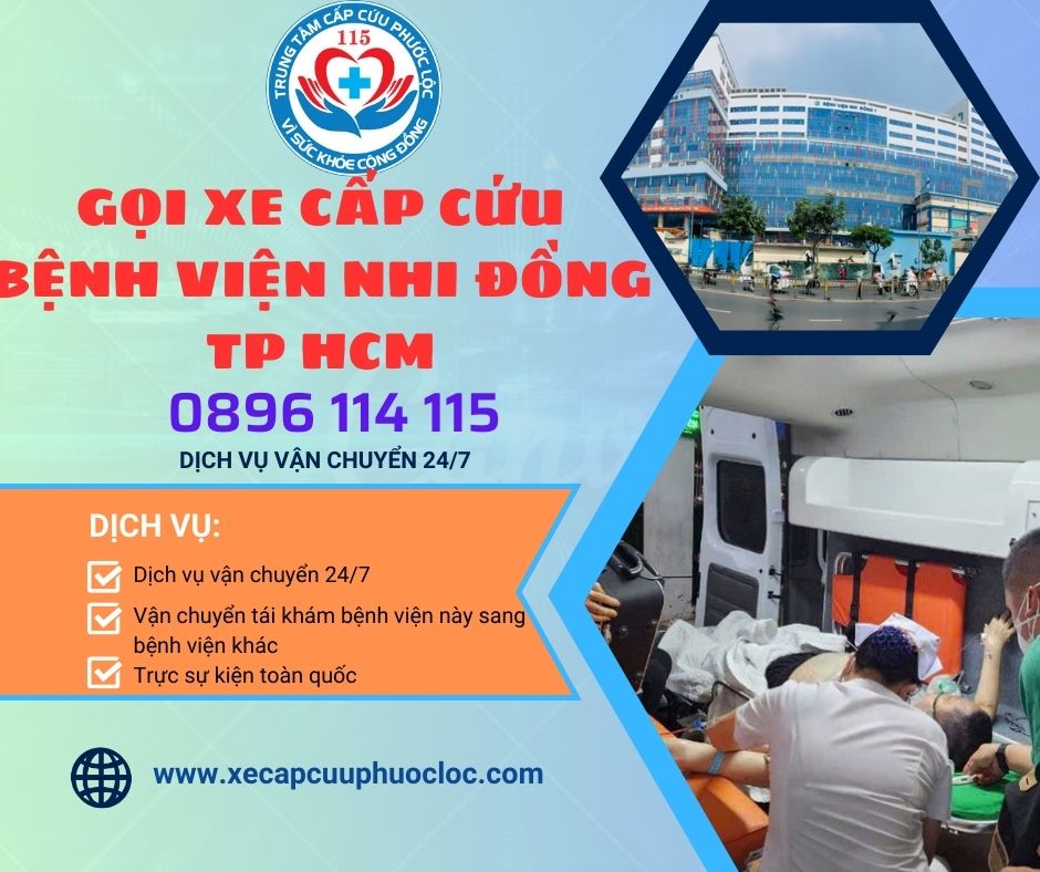 vận chuyển trẻ em từ các tỉnh thành đến Bệnh viện Nhi Đồng TP. HCM 0896114115